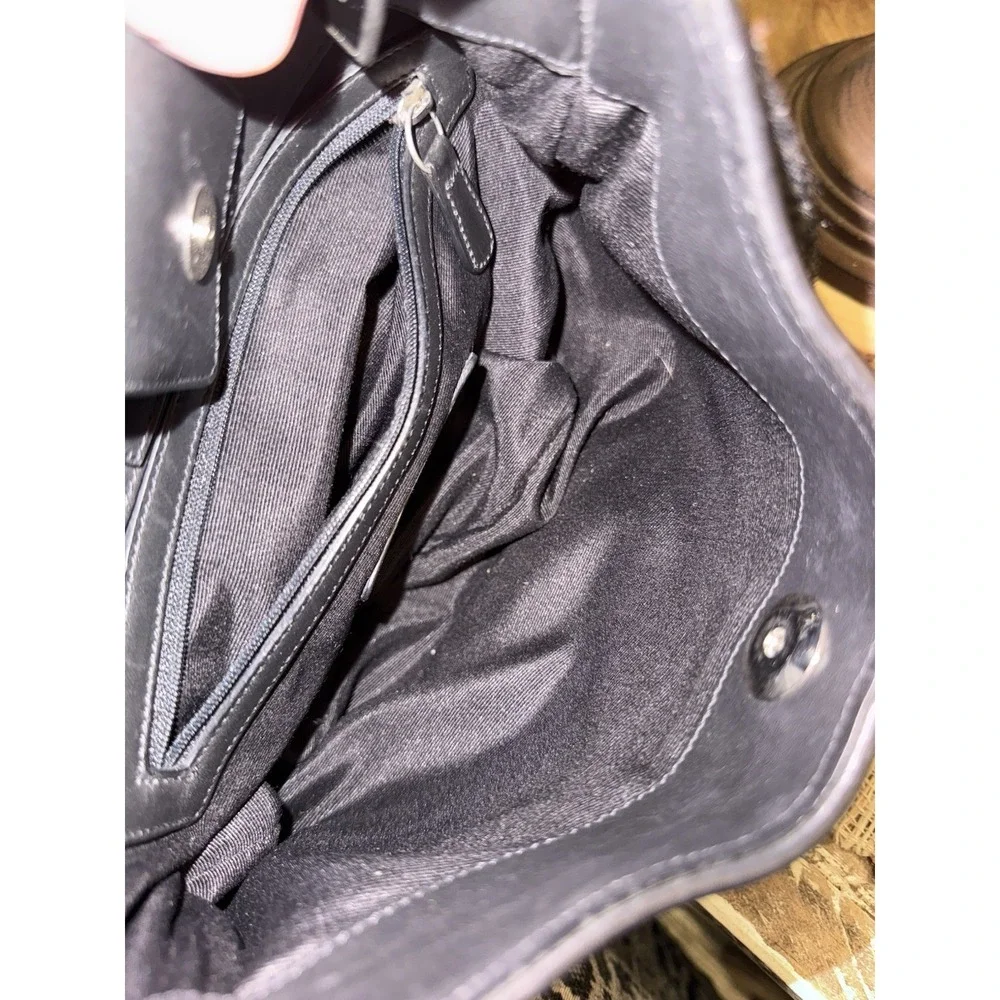 COACH Vintage Black Legacy West Leather Wool Handbag Hobo Shoulder Demi Bag 8125